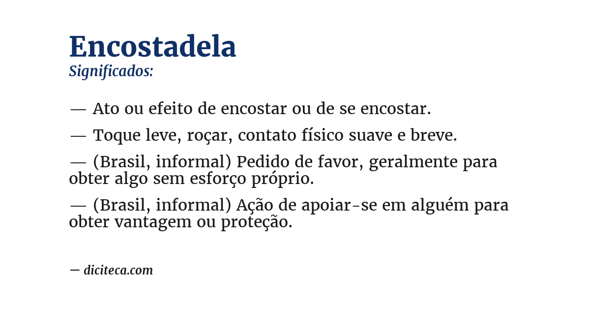 Significado de encostadela