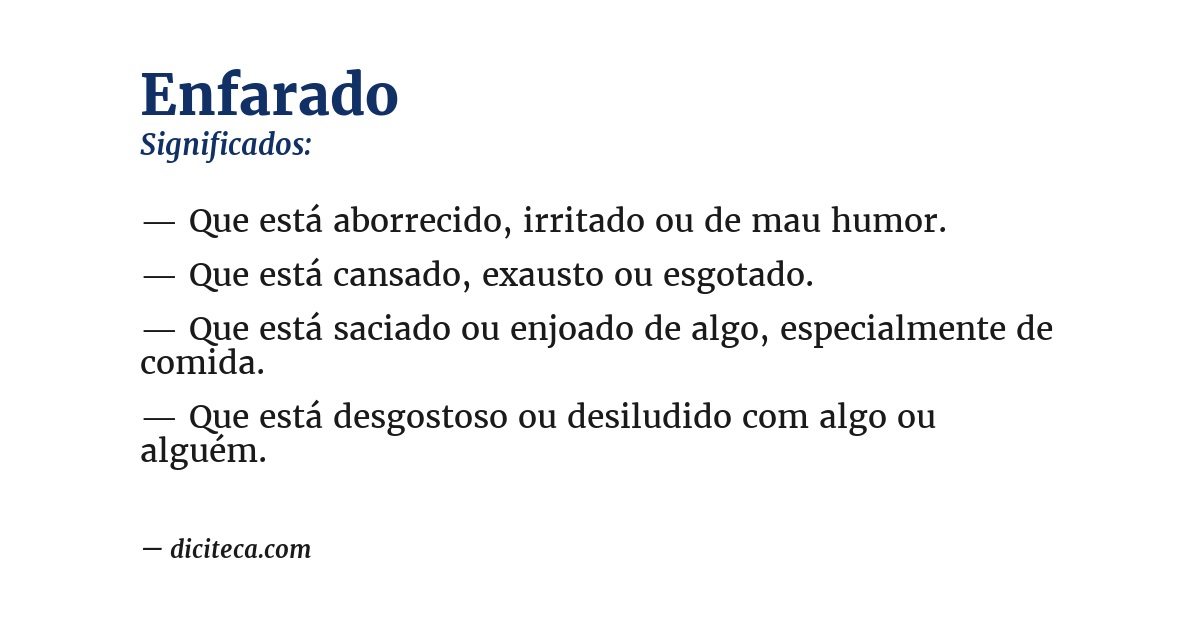 Significado de enfarado