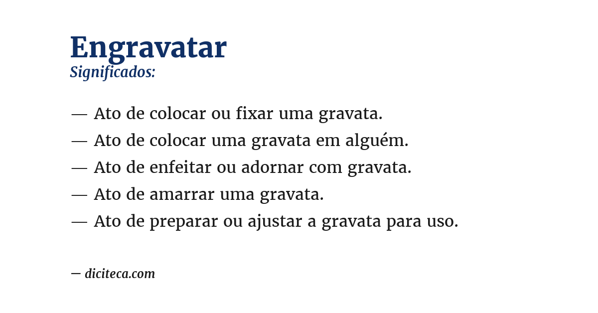 Significado de engravatar