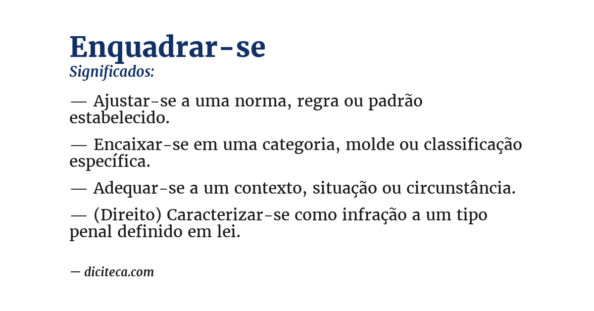 Significado de enquadrar-se