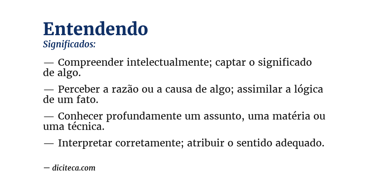 Significado de entendendo
