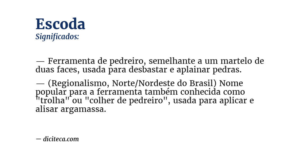 Significado de escoda