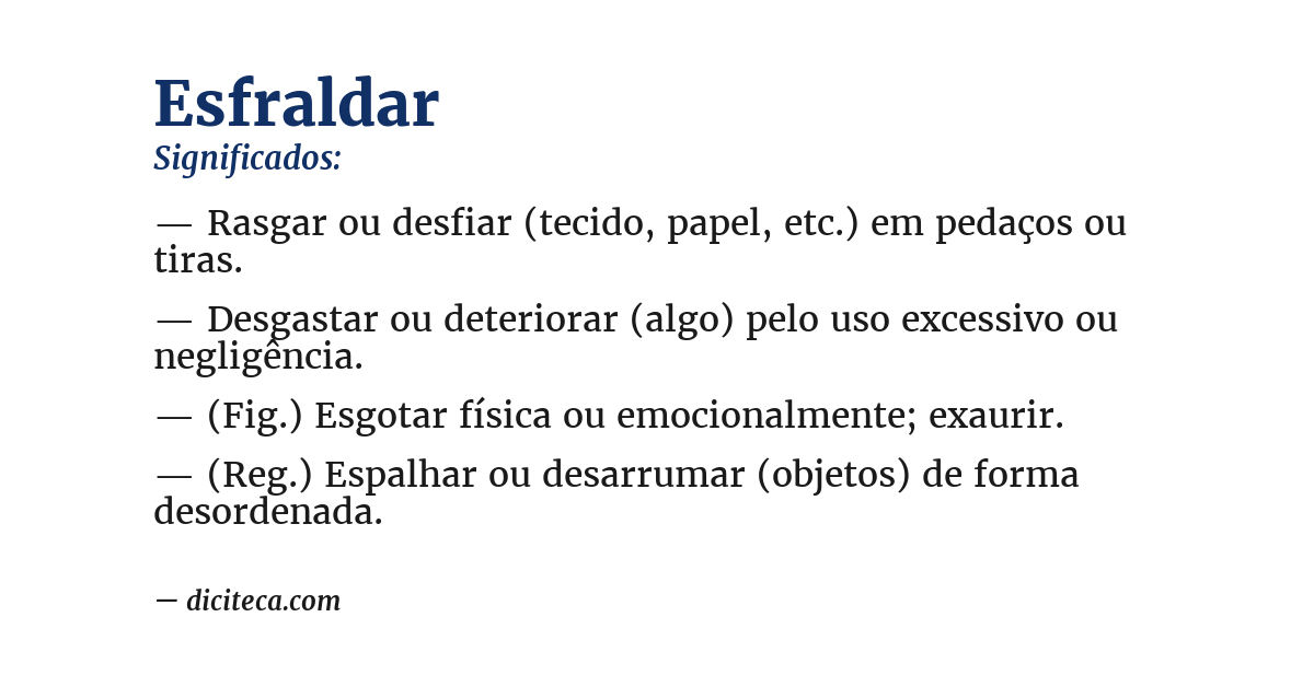 Significado de esfraldar