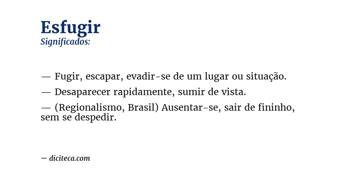 Significado de esfugir