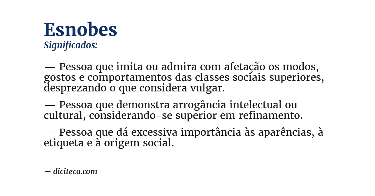 Significado de esnobes