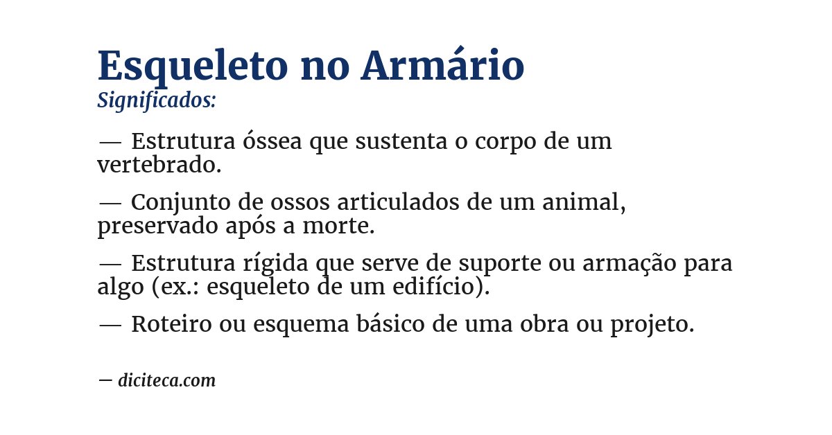 Significado de esqueleto no armário