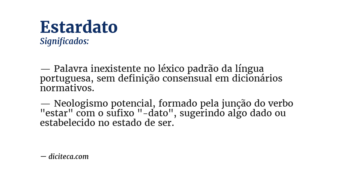 Significado de estardato