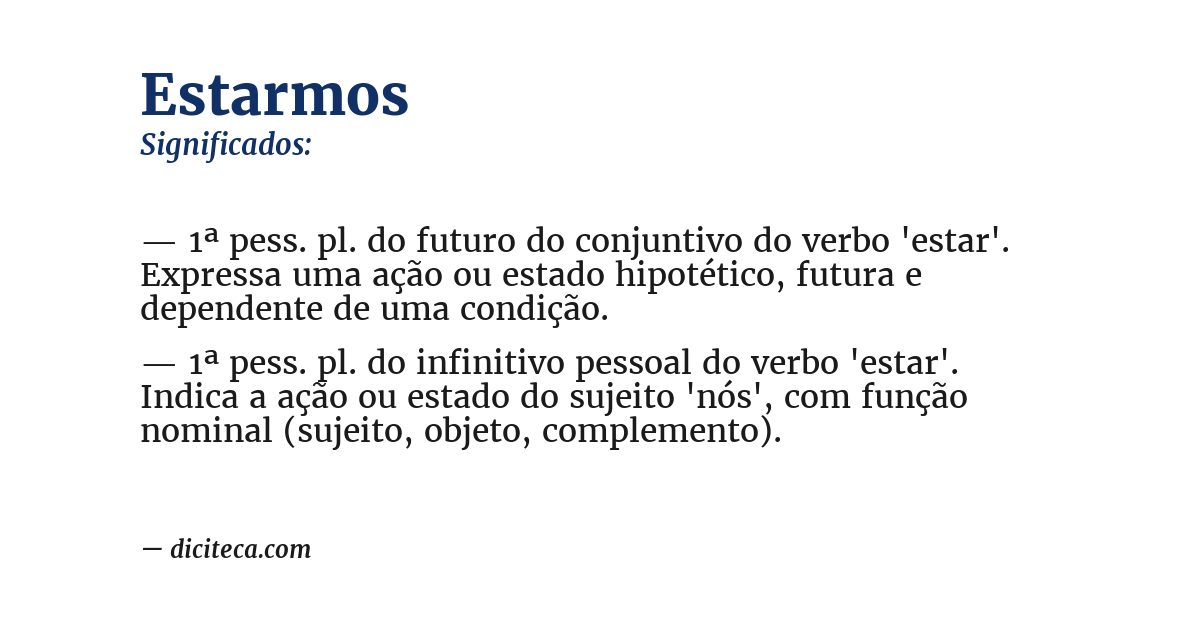 Significado de estarmos