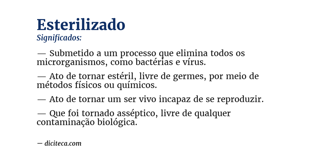 Significado de esterilizado