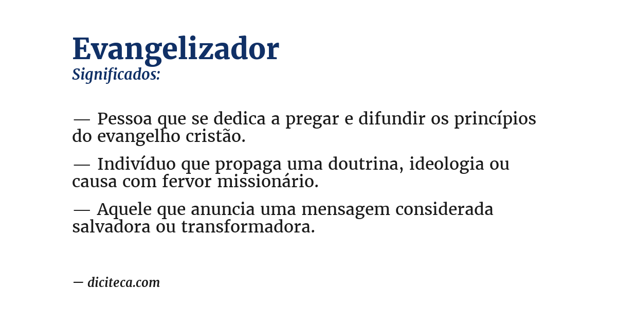 Significado de evangelizador