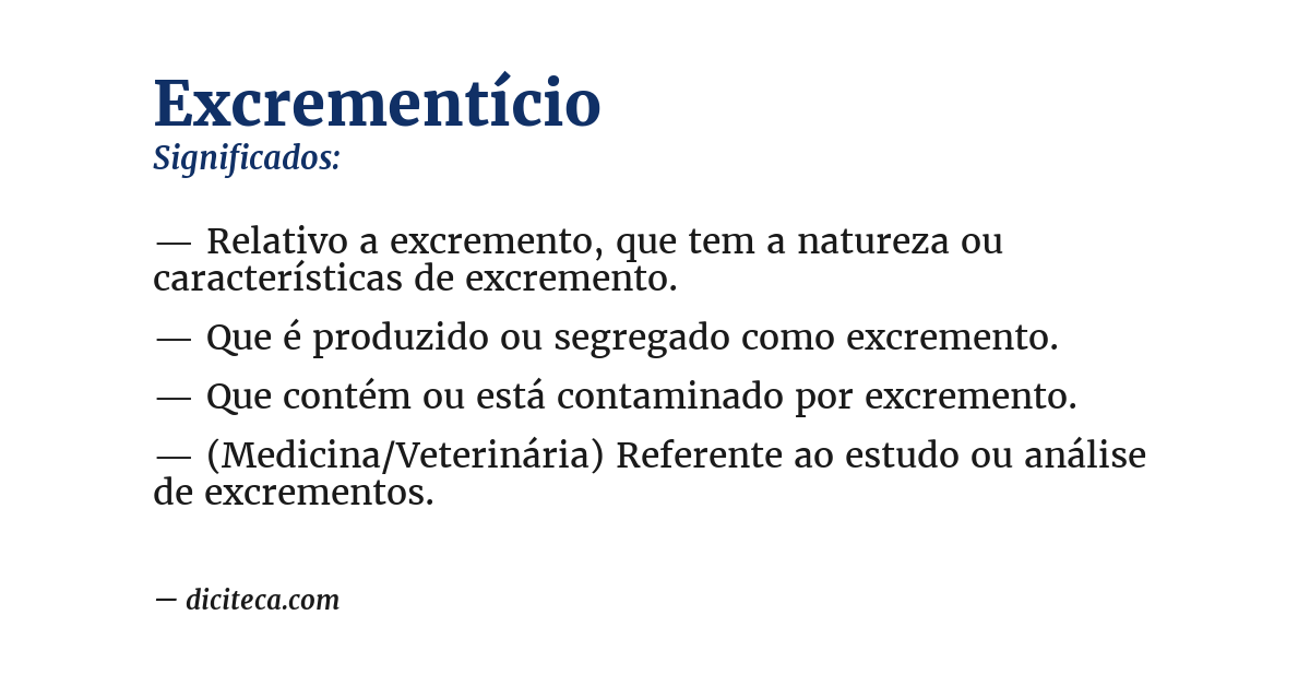 Significado de excrementício