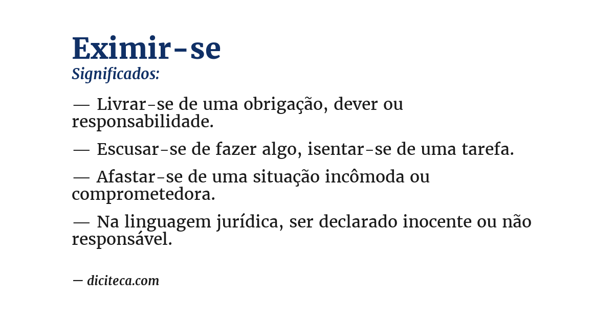 Significado de eximir-se