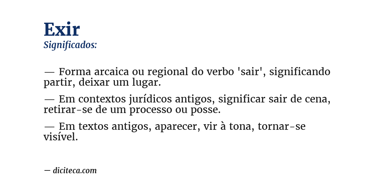 Significado de exir