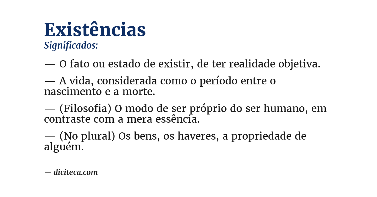 Significado de existências