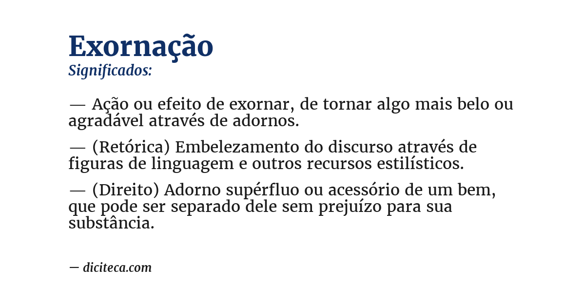 Significado de exornação