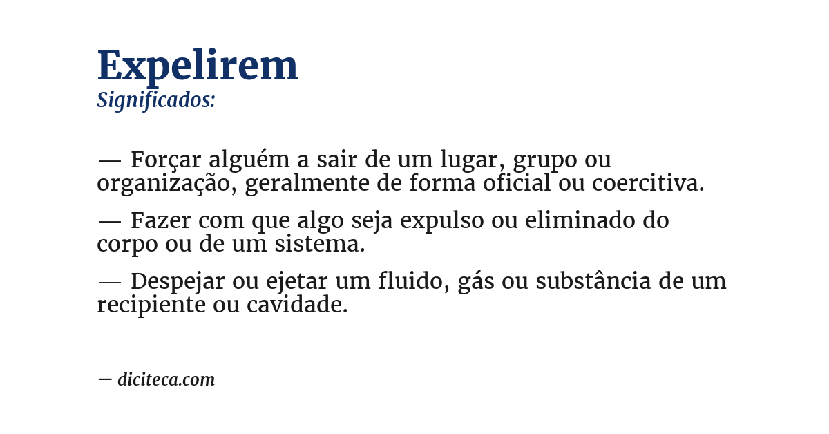 Significado de expelirem