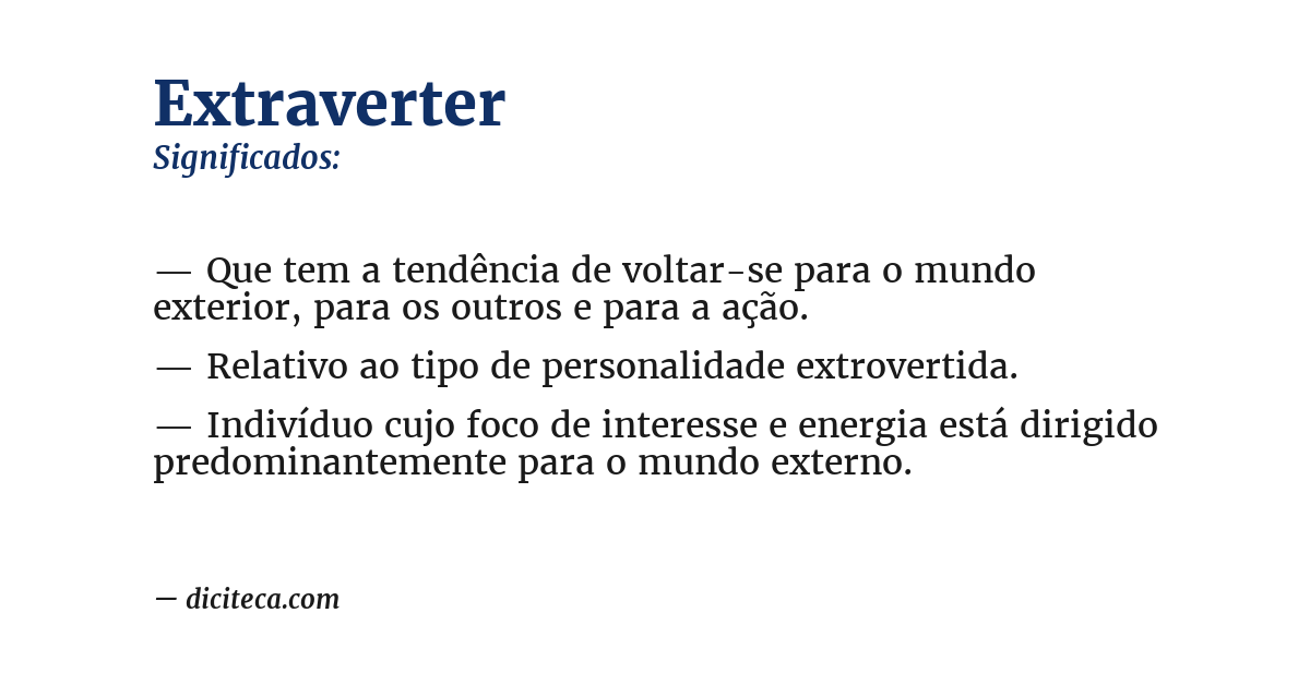 Significado de extraverter