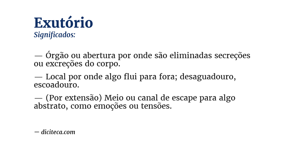 Significado de exutório