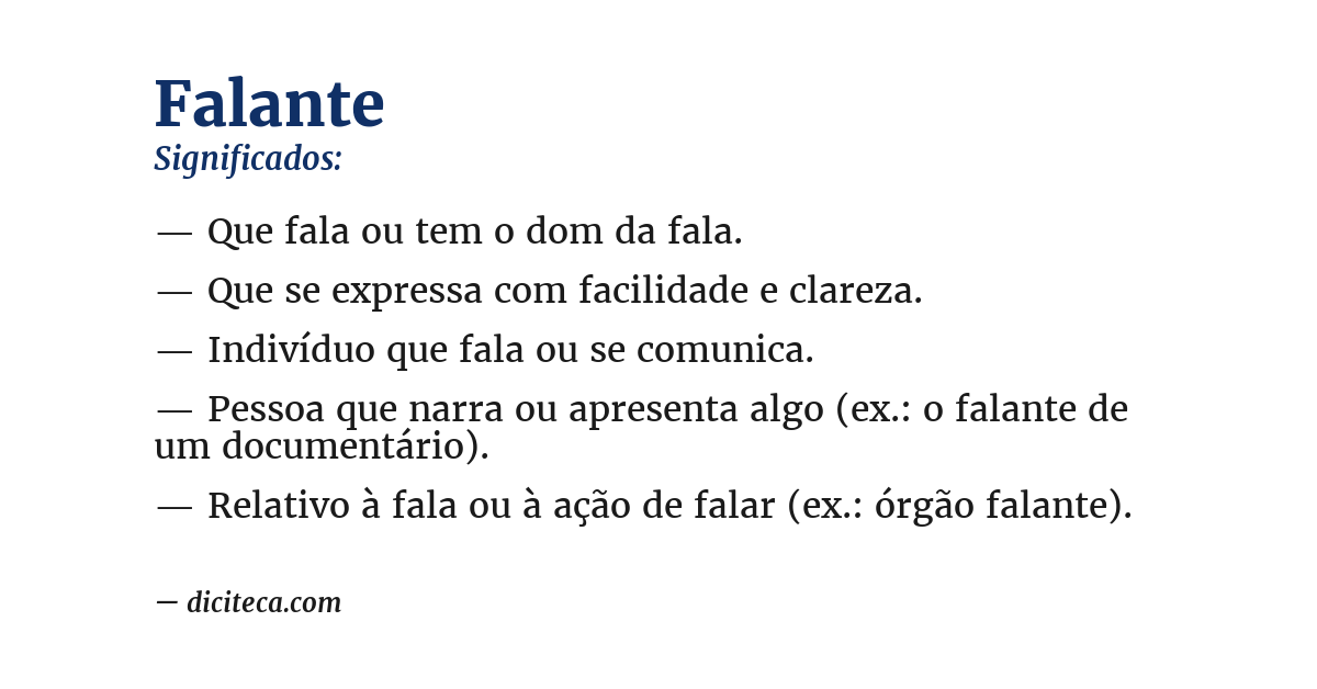 Significado de falante