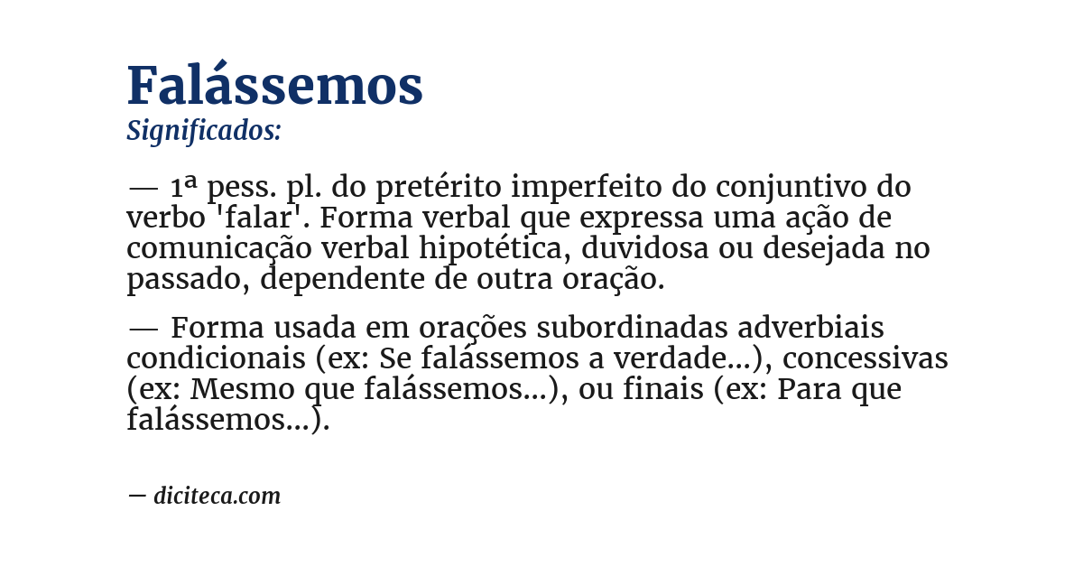 Significado de falássemos