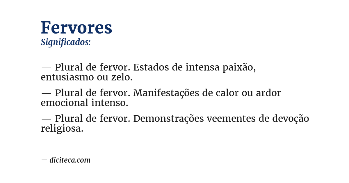 Significado de fervores