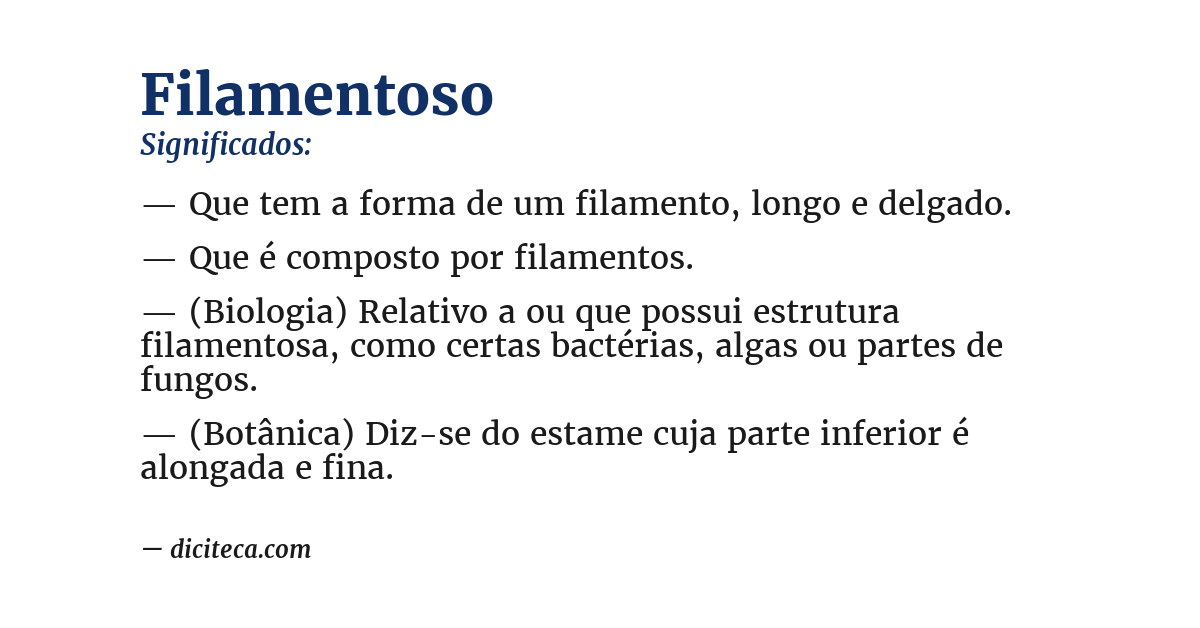 Significado de filamentoso