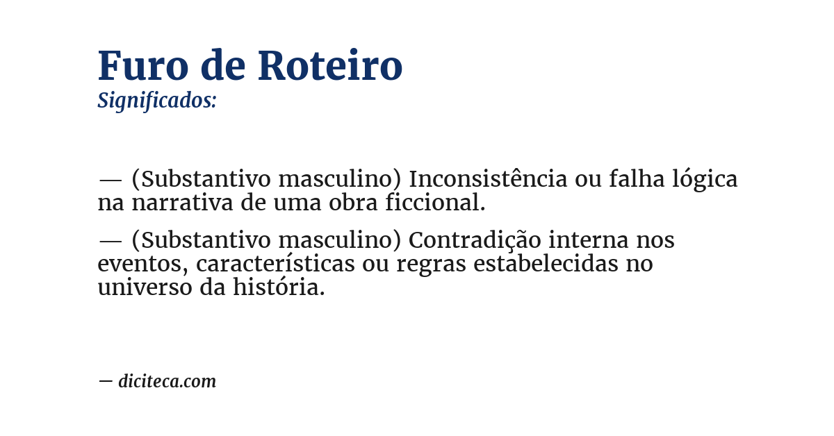 Significado de furo de roteiro