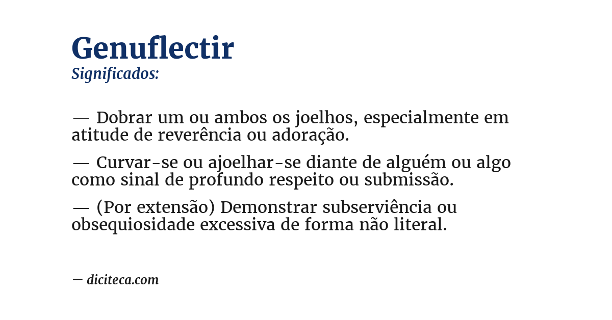 Significado de genuflectir