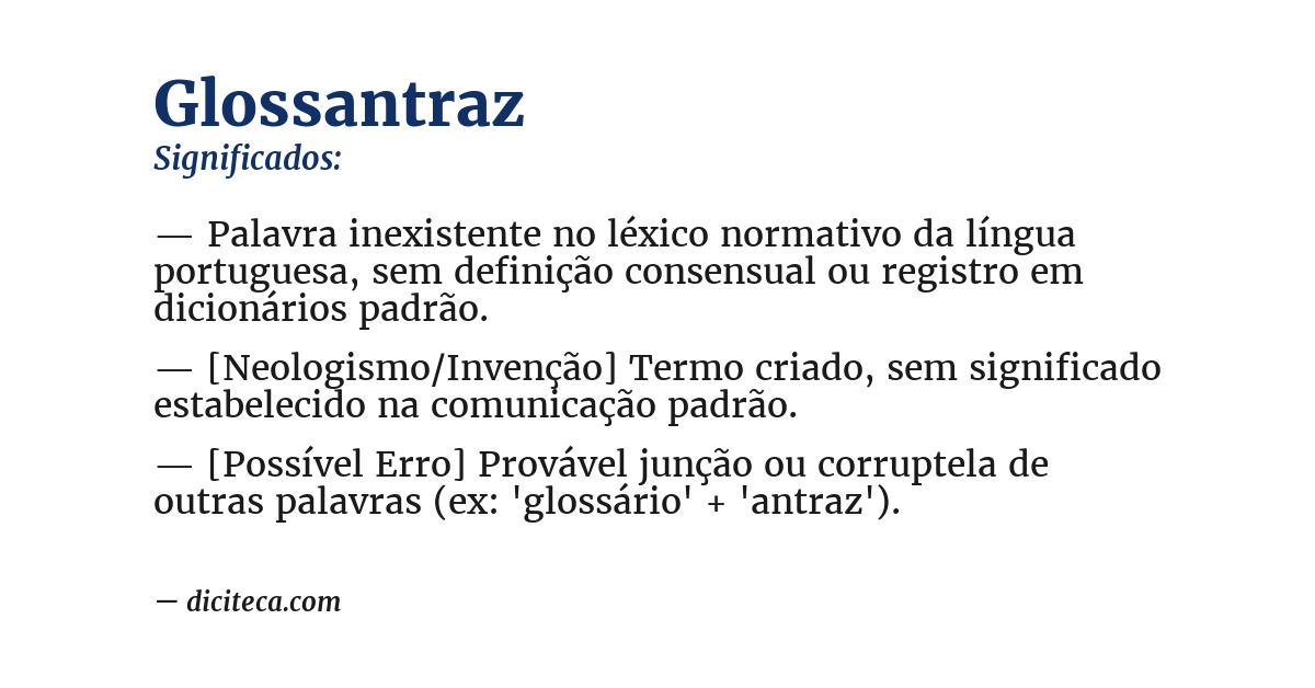 Significado de glossantraz