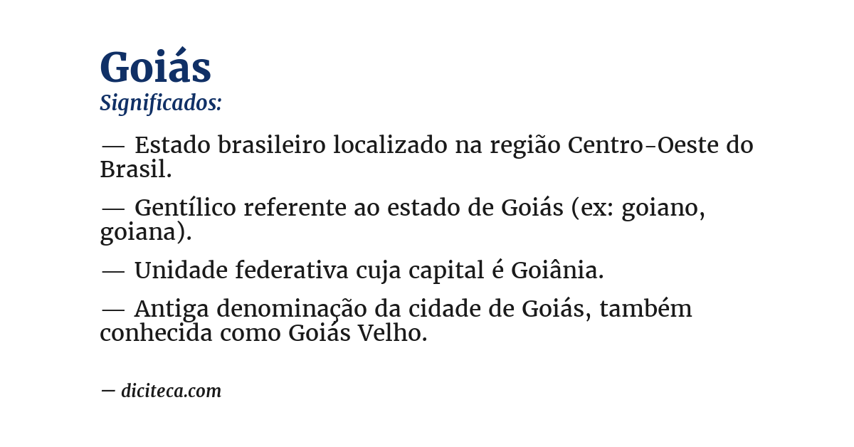Significado de goiás