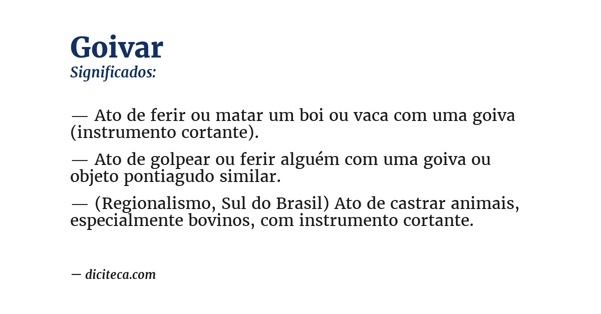 Significado de goivar