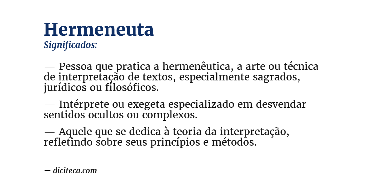 Significado de hermeneuta
