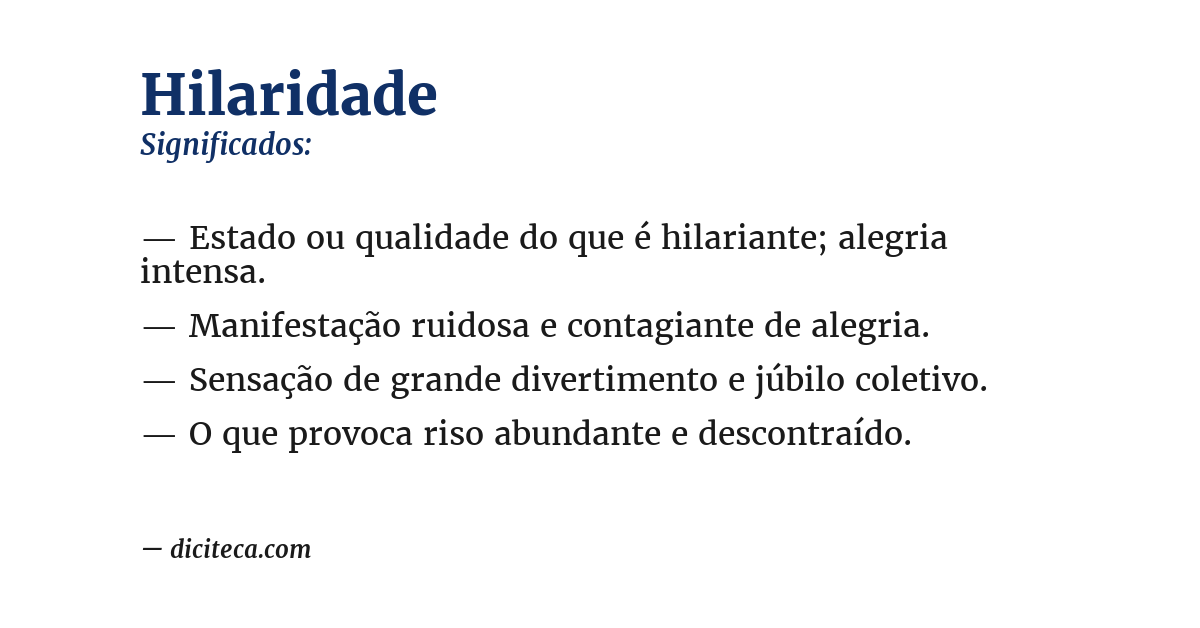 Significado de hilaridade