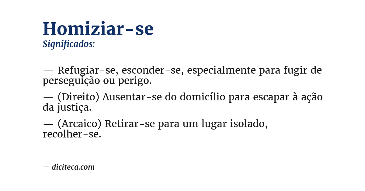 Significado de homiziar-se