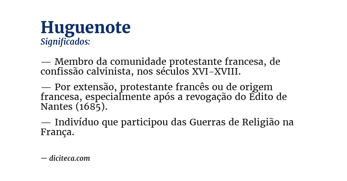 Significado de huguenote