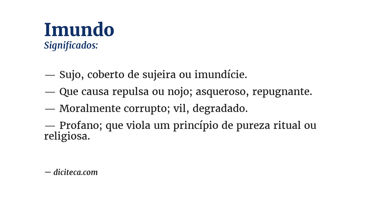 Significado de imundo