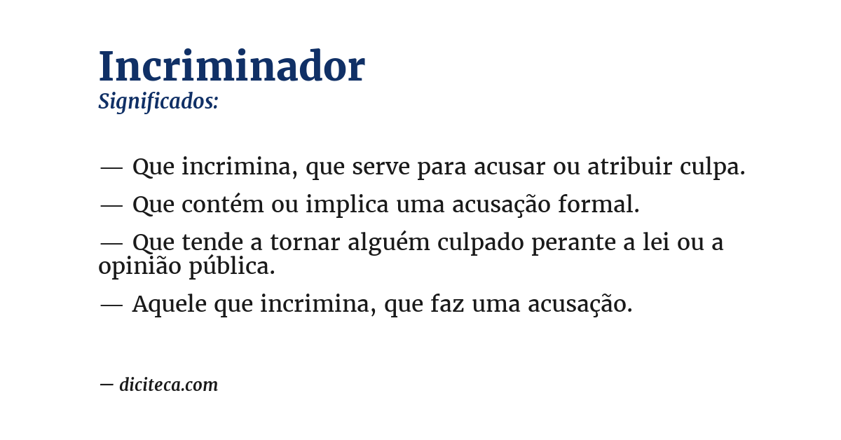 Significado de incriminador