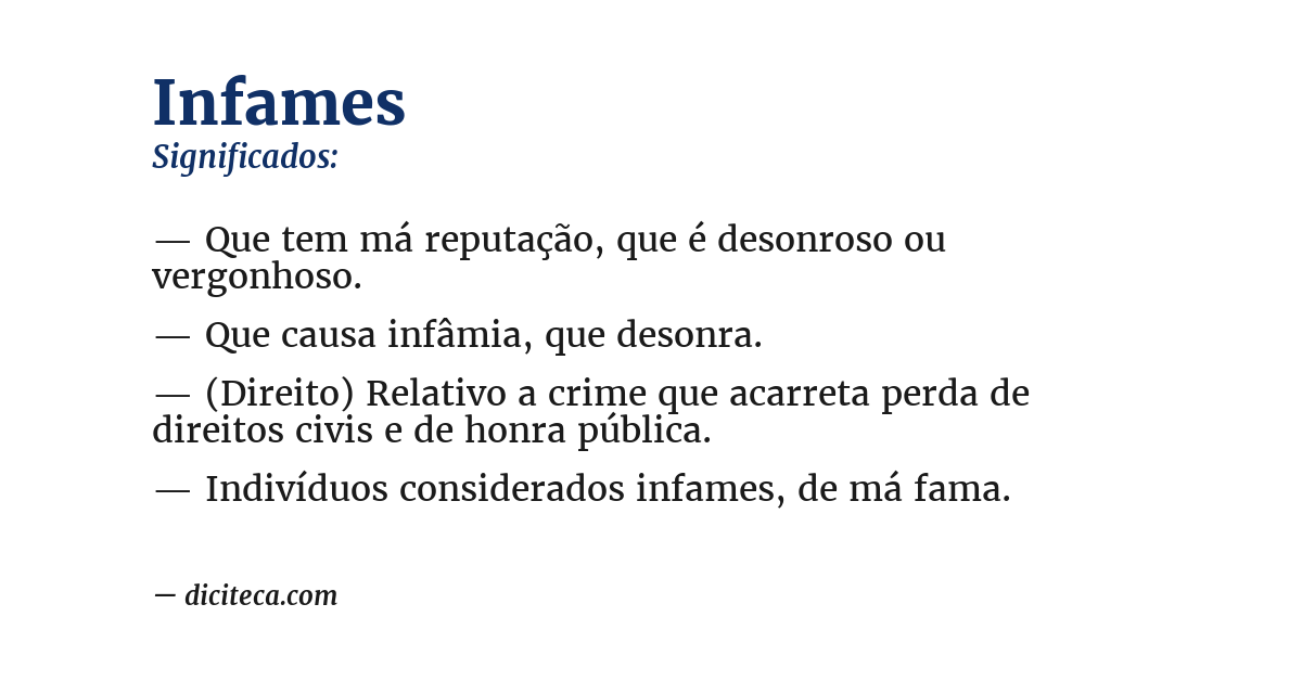 Significado de infames