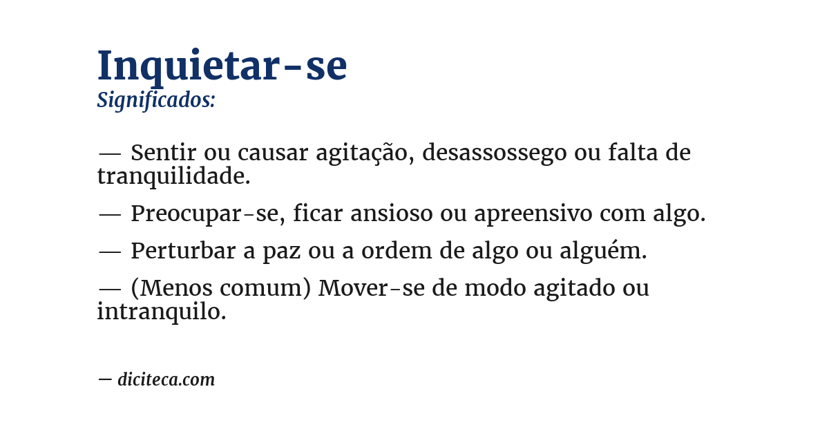Significado de inquietar-se