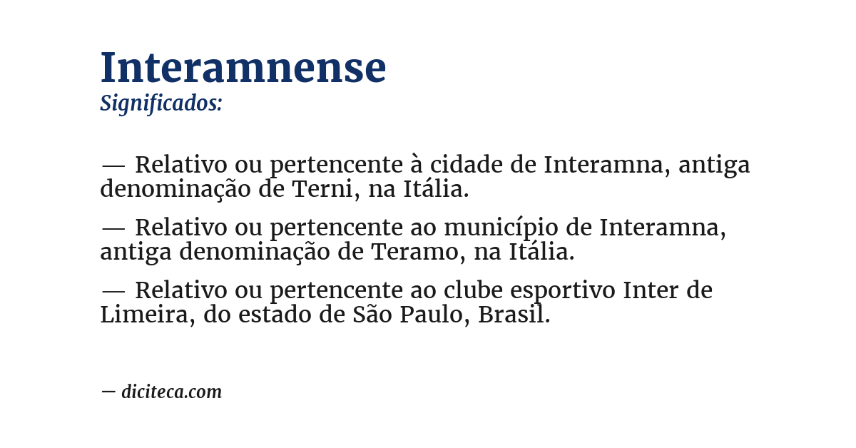 Significado de interamnense