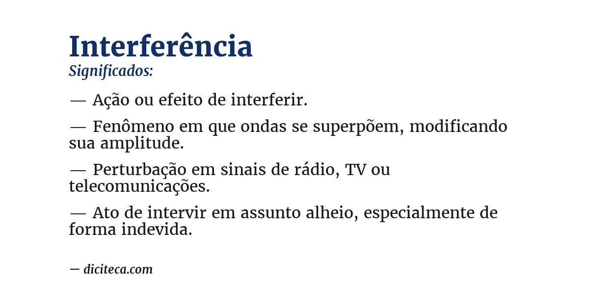Significado de interferência