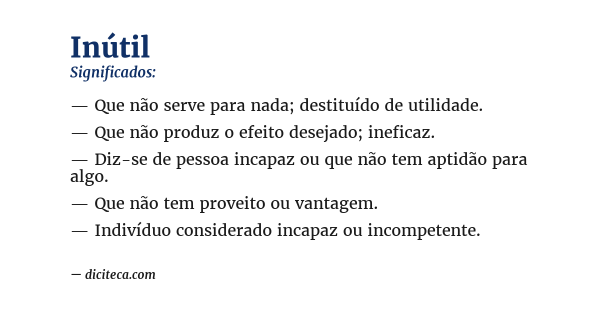Significado de inútil