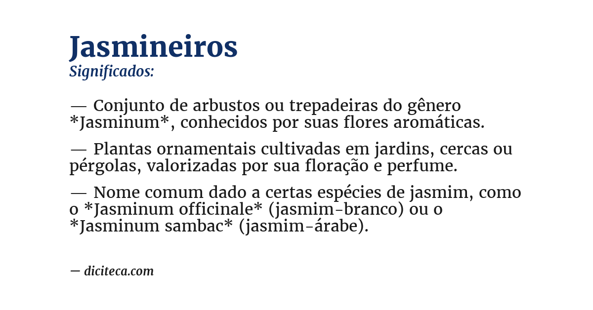 Significado de jasmineiros