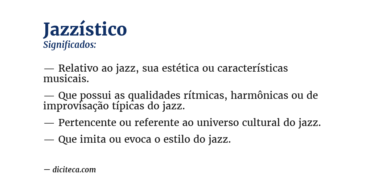 Significado de jazzístico