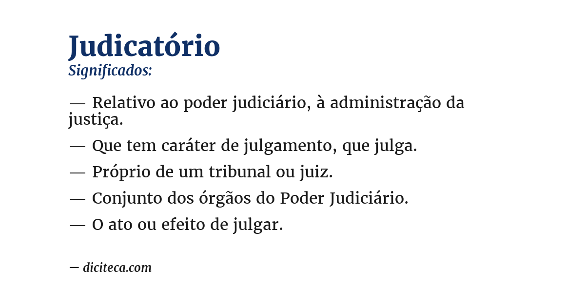 Significado de judicatório