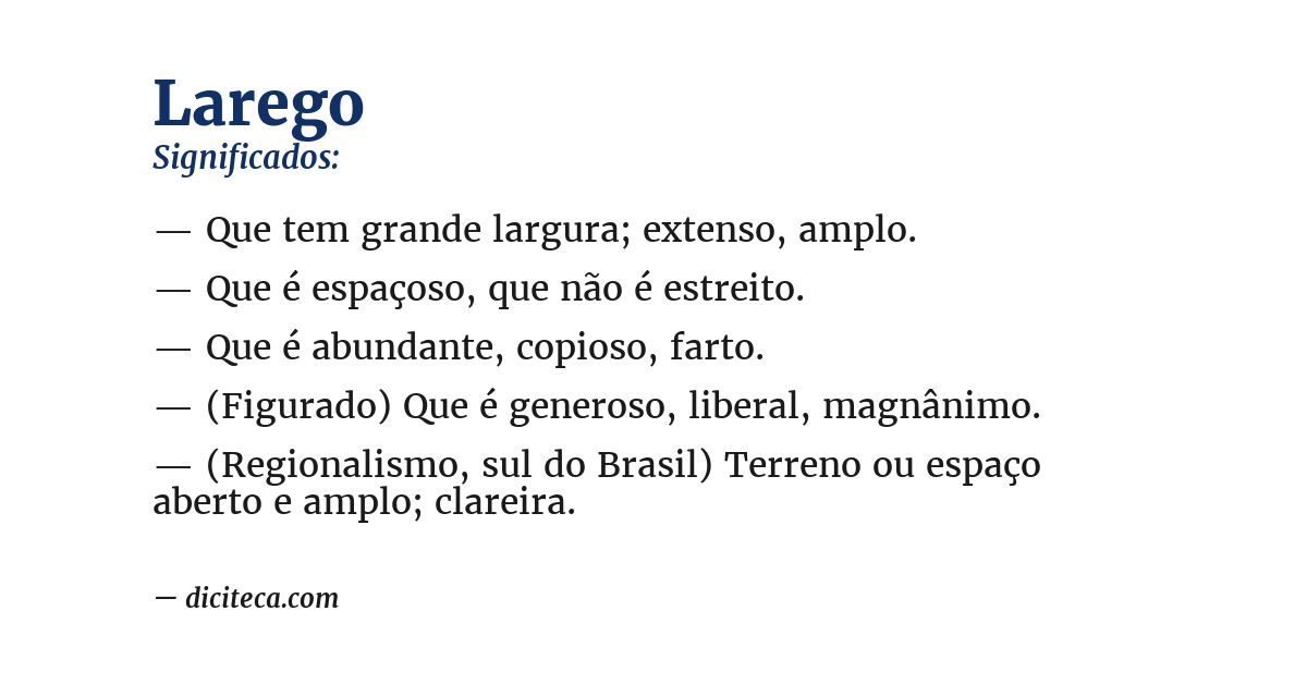 Significado de larego