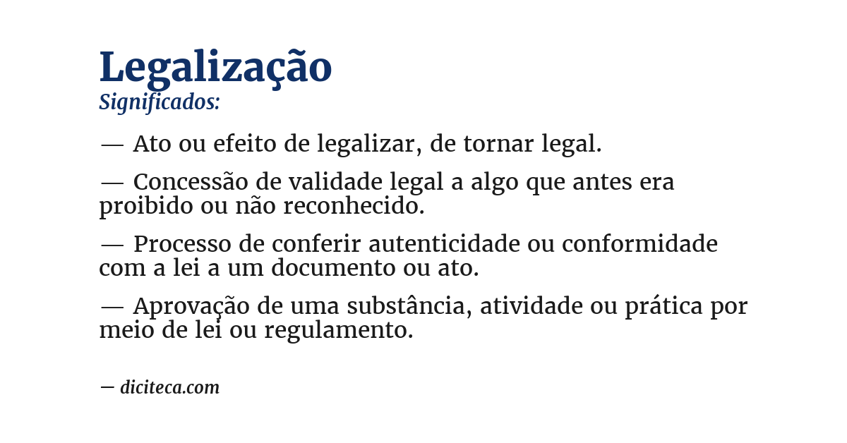 Significado de legalização