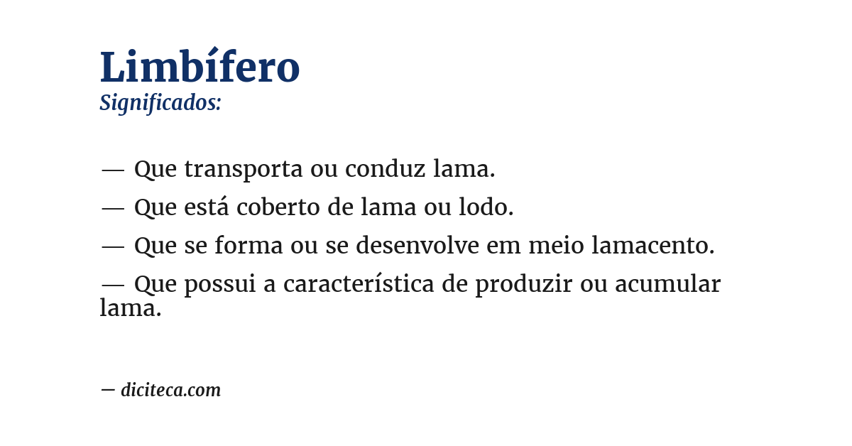 Significado de limbífero