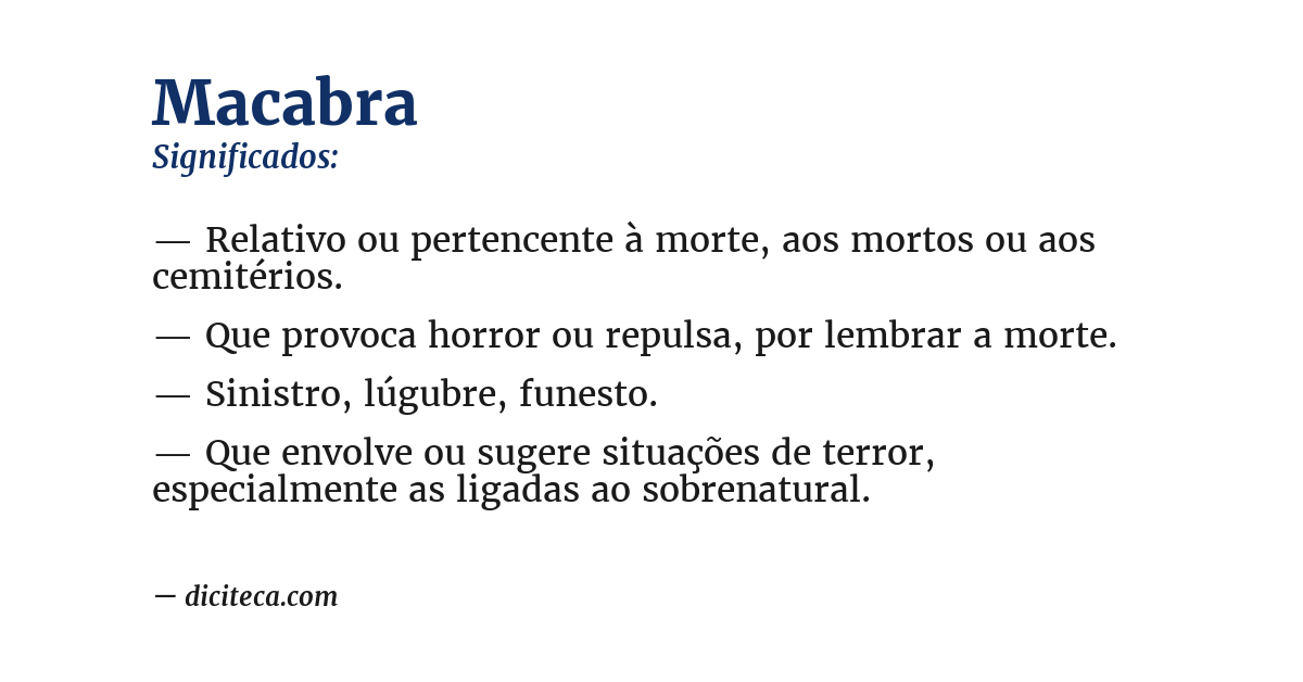 Significado de macabra
