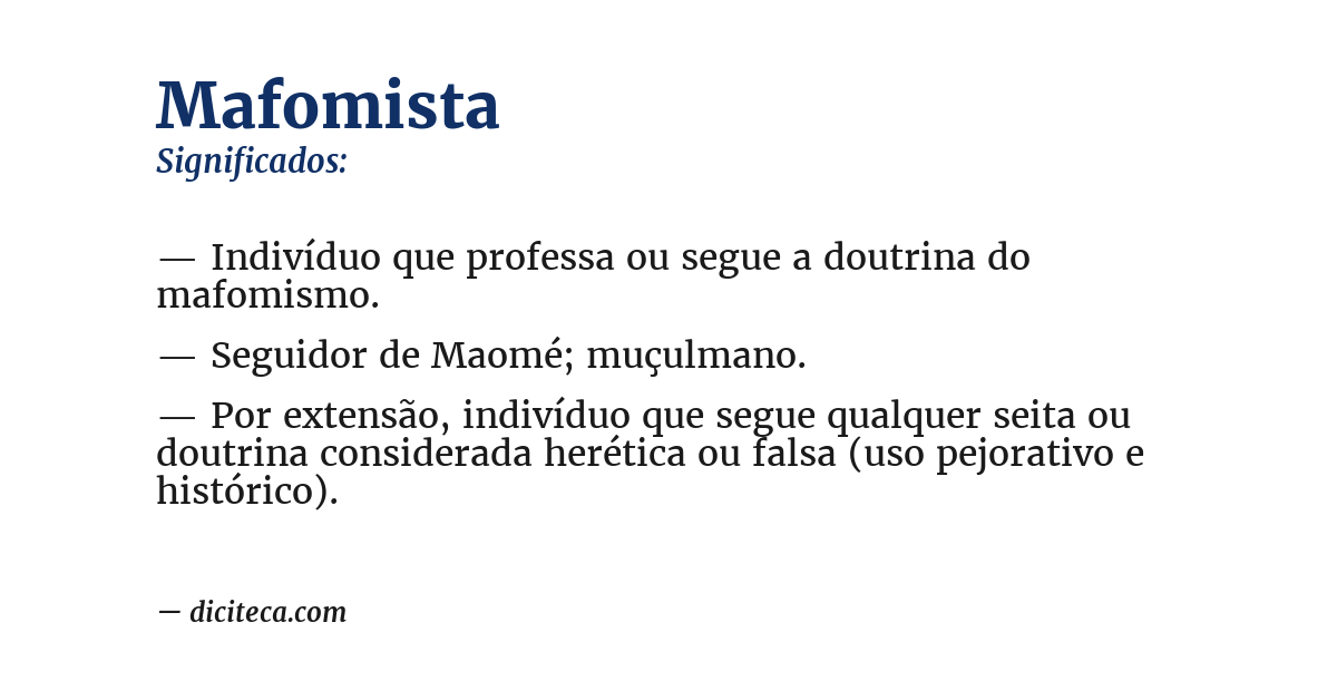 Significado de mafomista